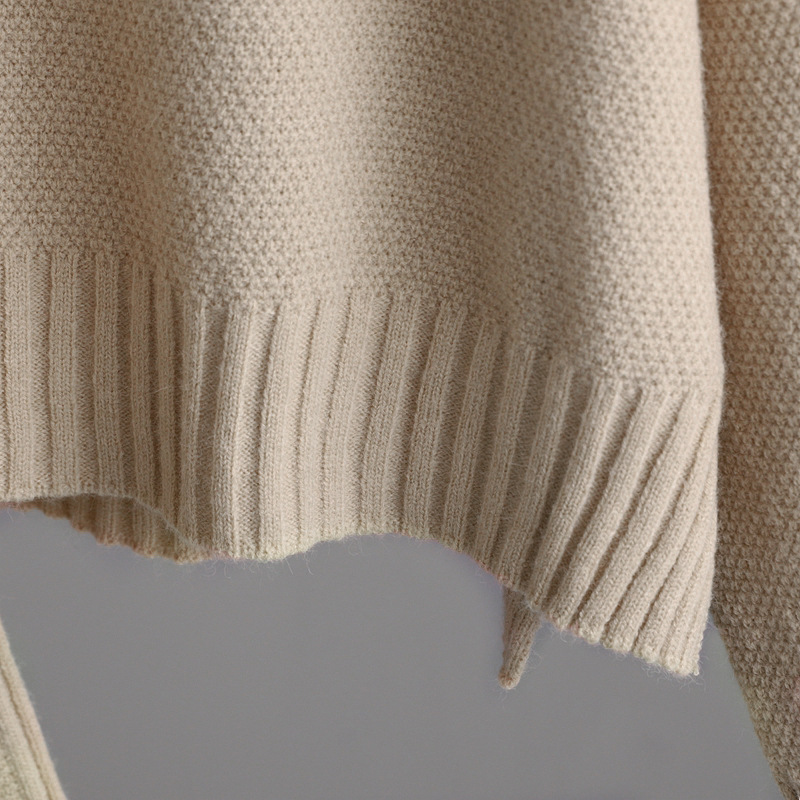 Dammekleeder Hierscht a Wanter nei Moud Casual Strickkostüm Hosen Dammenversioun locker Pullover Breetbeen Hosen Hosen Zwee-Stéck Set_voghion.com