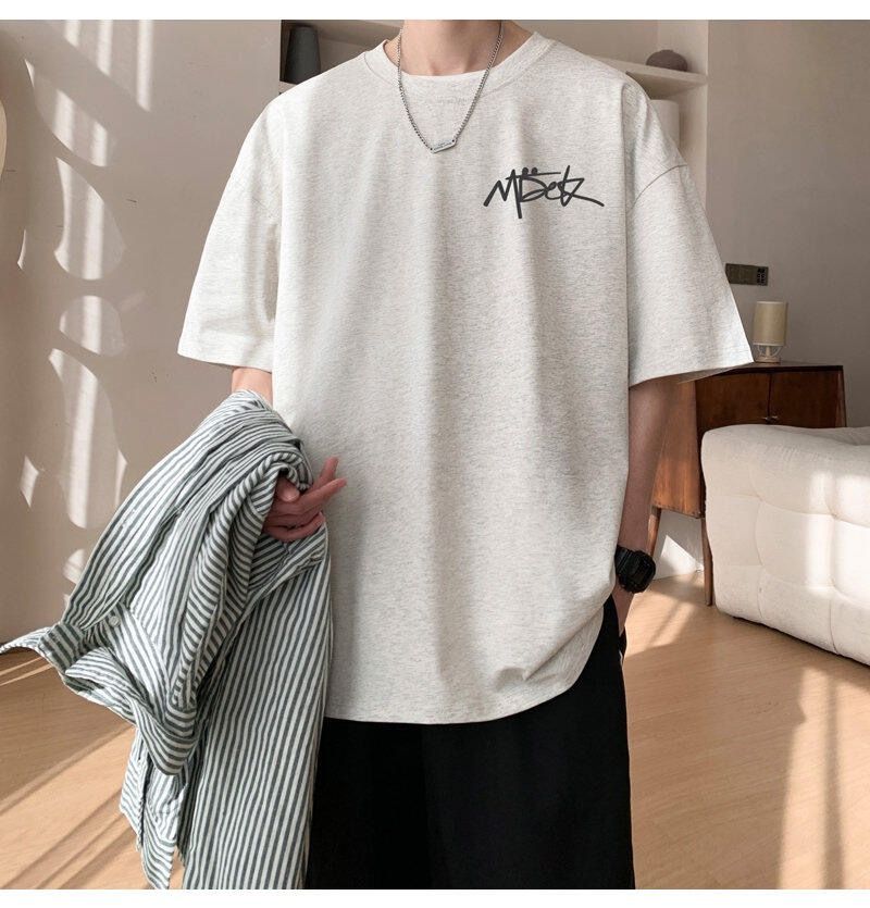 Maglietta a maniche corte da uomo, taglie forti, estiva, casual, ampia, con scollo rotondo e mezza manica, semplice e stampata._voghion.com