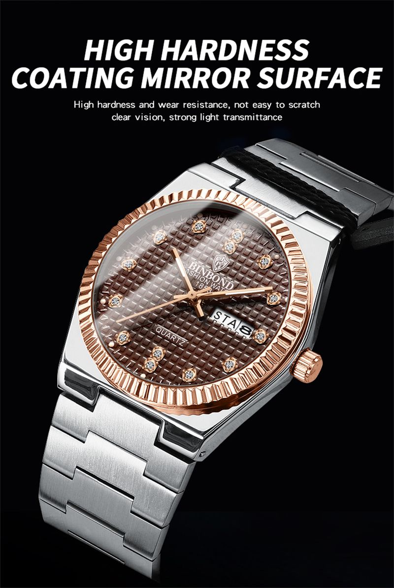 Top Luxury Man Watch Waterproof Stainless Steel Men Wristwatch Luminous Date Week Fashion Business Quartz Men's Watches_voghion.com