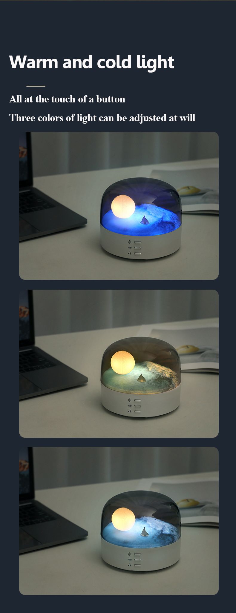 Mini Portable Speaker Ambient High Quality Sound Bluetooth Box with Dimming Soft Light Wireless Music Play_voghion.com