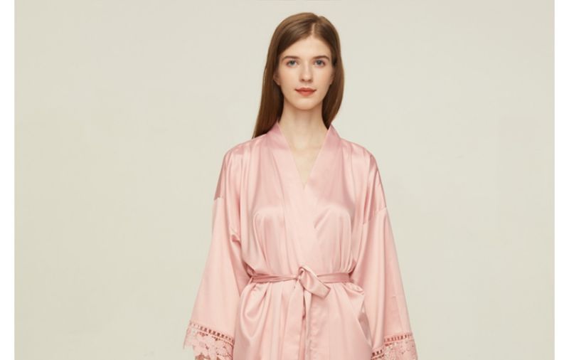 Women's Sleepwears Bridesmaids Nightgowns Matte Satin Lace Nightgowns_voghion.com