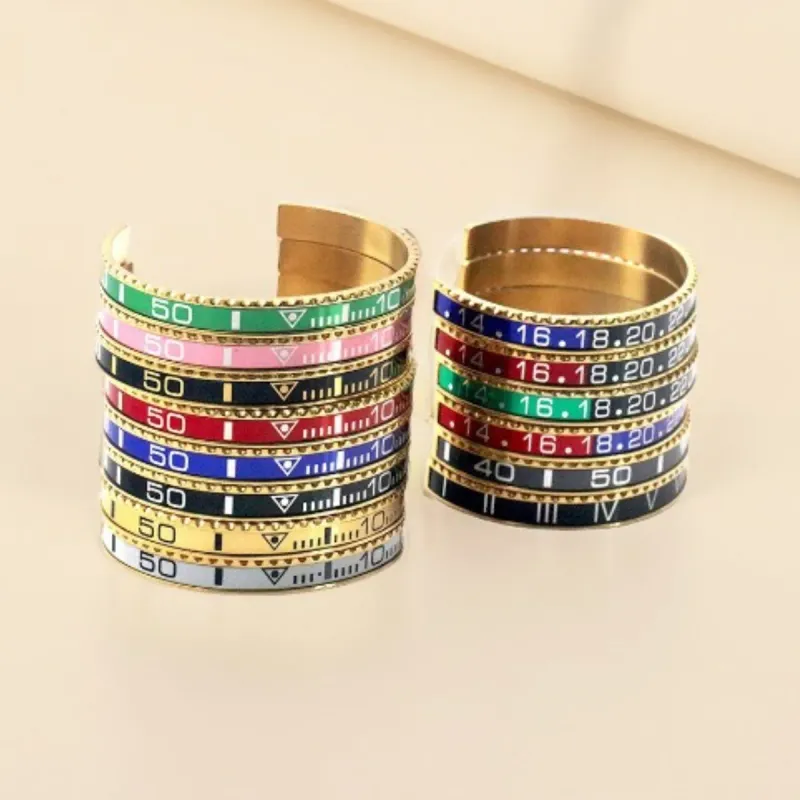 Bracciale in acciaio inossidabile al titanio con numeri romani, lettera C, in vendita calda, gioielli originali firmati Water Ghost Couple_voghion.com