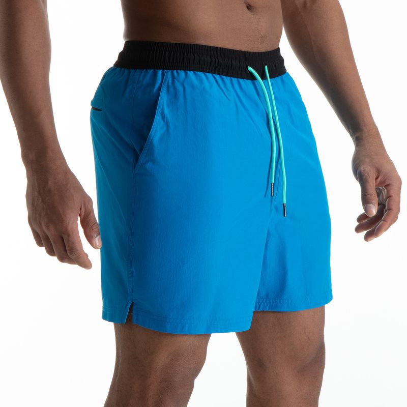 Pantaloncini da spiaggia da uomo in stile europeo - Impermeabili e foderati per spiaggia e nuoto (cavallo con tassello, vestibilità ampia, asciugatura rapida, nero/blu, dalla S alla XXL)_voghion.com