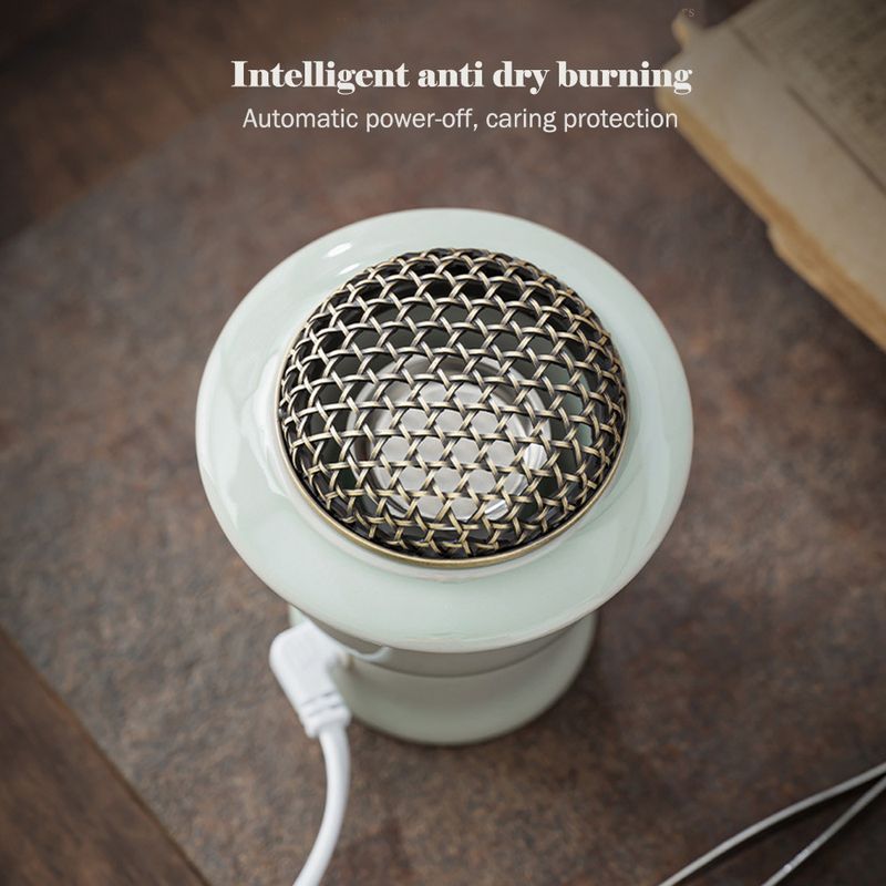 Bruciatore di incenso elettrico ad alta temperatura Celadon, riscaldamento con regolazione della temperatura temporizzata, bruciatore di aromi elettronico specializzato da 110 V_voghion.com