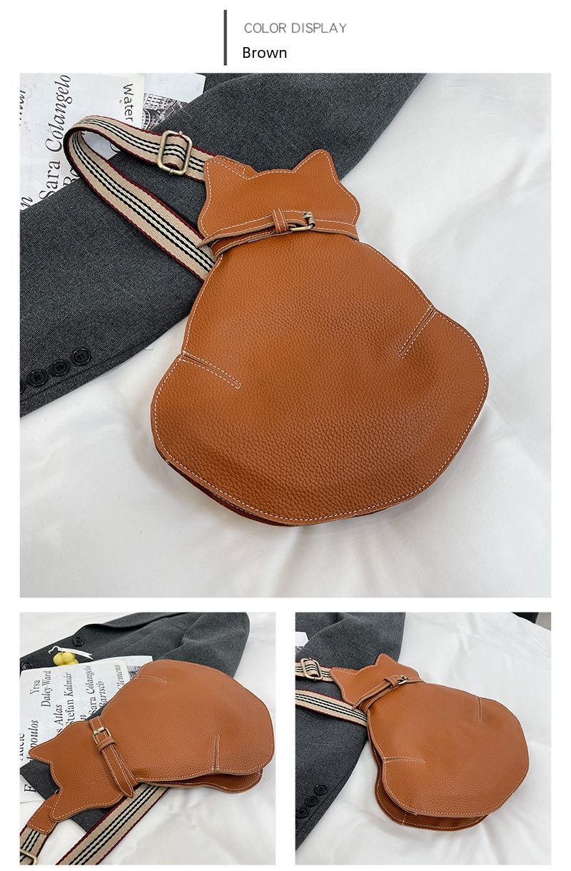 Borsa Cute Kitty 2023 Nuova borsa a tracolla Internet Borsa a tracolla retrò in pelle di moda popolare Borsa da donna a tracolla personalizzata_voghion.com