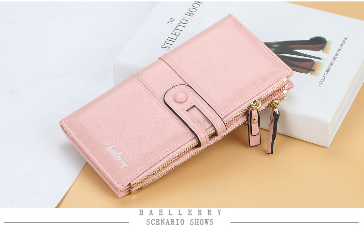 Large Capacity Buckle Zipper, Simple Multi-card Wallet, Women's Long Hand Wallet_voghion.com