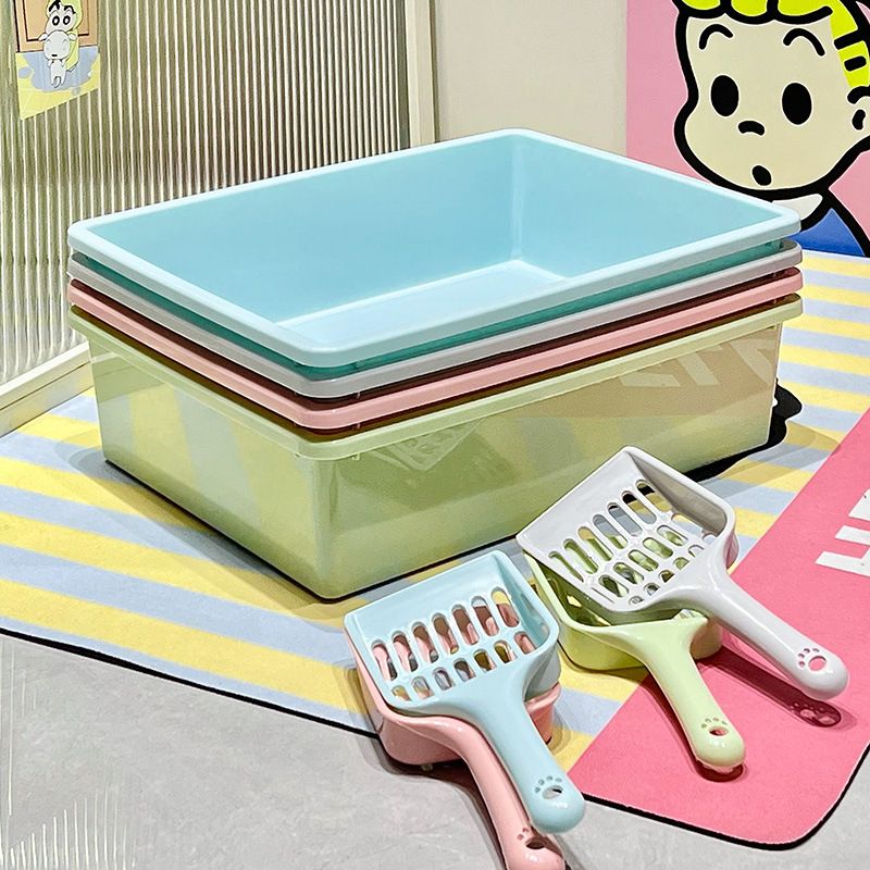Toilette semichiusa con vassoio quadrato e paletta, lettiera per gatti, negozio di animali_voghion.com