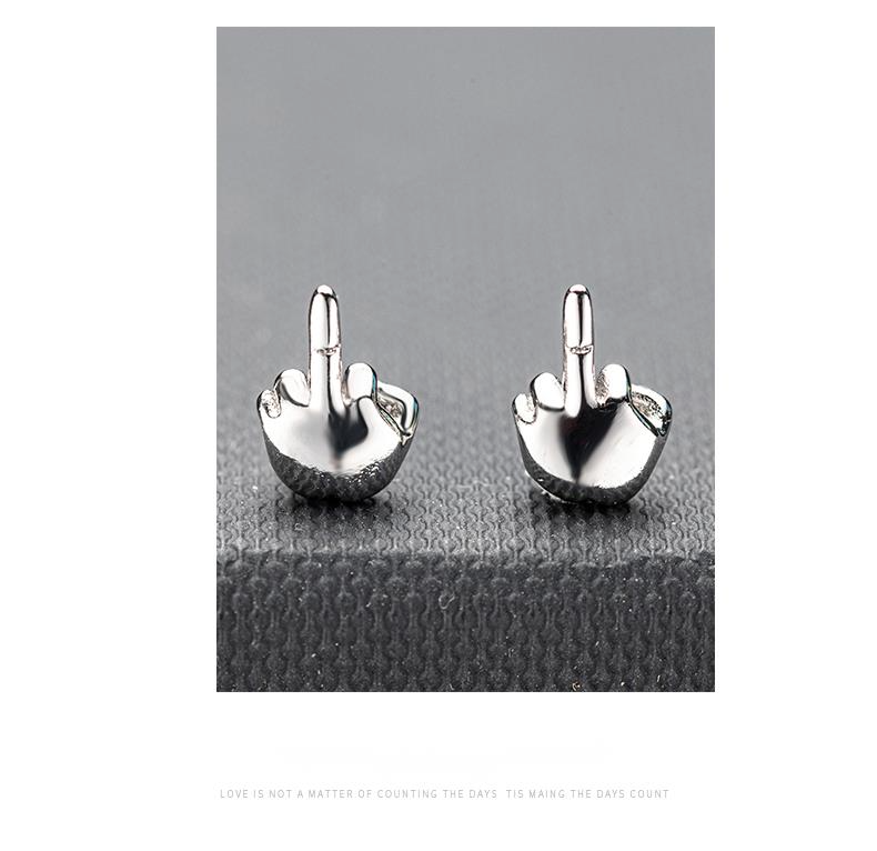 Náušnice pro muže s trendy osobností, antialergické, jednoduché, trendy temperamentní, pro páry, s vtipnými prsty, náušnice s ženským temperamentem._voghion.com