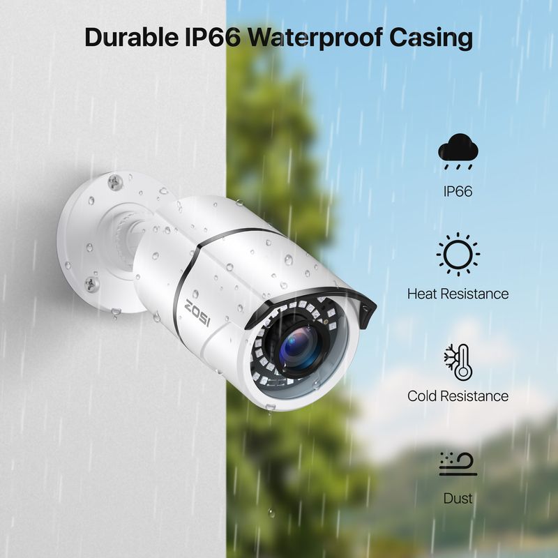 Câmera de segurança interna/externa de 5 MP com visão noturna, câmera CCTV à prova de intempéries, resolução de 2880 x 1620, corte infravermelho, IP66, áudio bidirecional_voghion.com