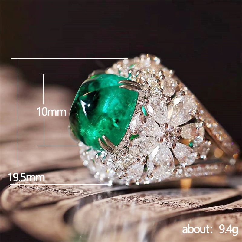 Nuovo anello classico con zircone verde per la nonna di Cao Shi, regalo di nozze_voghion.com