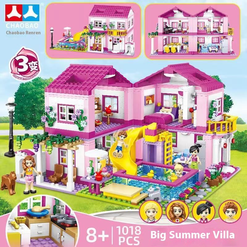 Chaobao Renren 7008 Princesa Gelo e Neve Castelo Crianças Pequenas Partículas Montagem Bloco de Construção Menina Brinquedo Presente_voghion.com