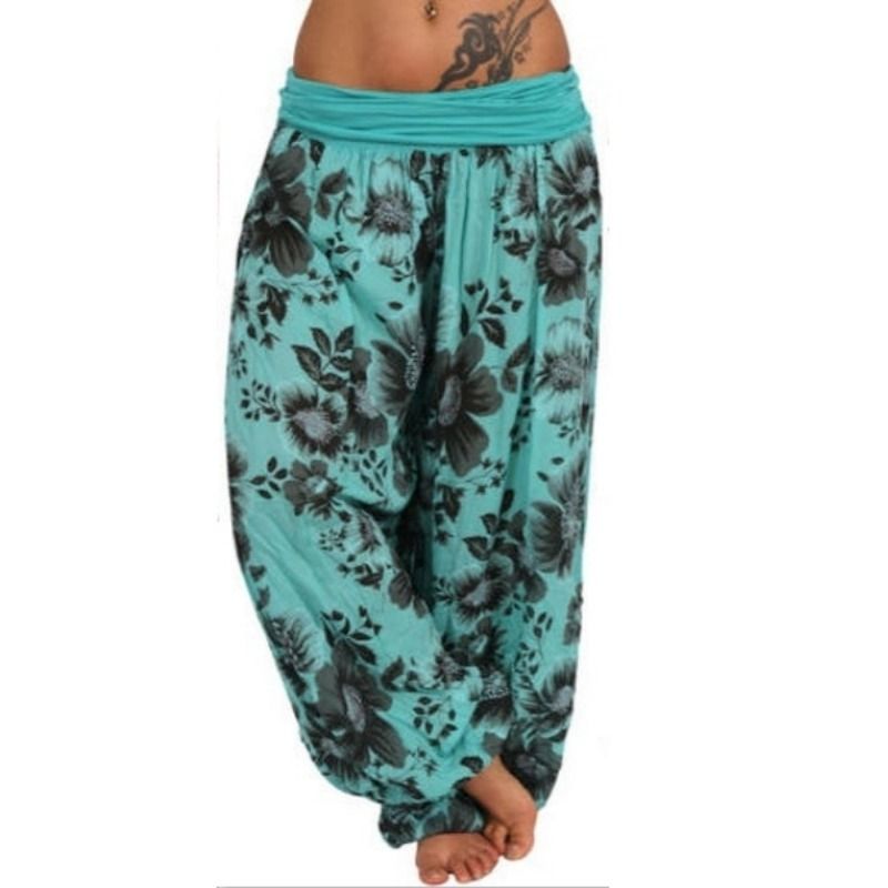 Pantalon Haren ample à jambes larges et confortable pour femme, mode d'été, imprimé numérique, décontracté_voghion.com