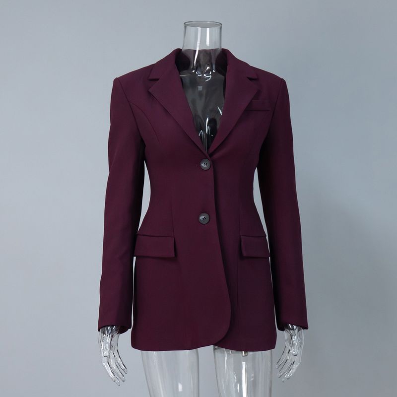 Giacca blazer da pendolare slim fit, con scollo a V, vestibilità attillata, primavera 2025, di alta qualità, antirughe, per donna_voghion.com