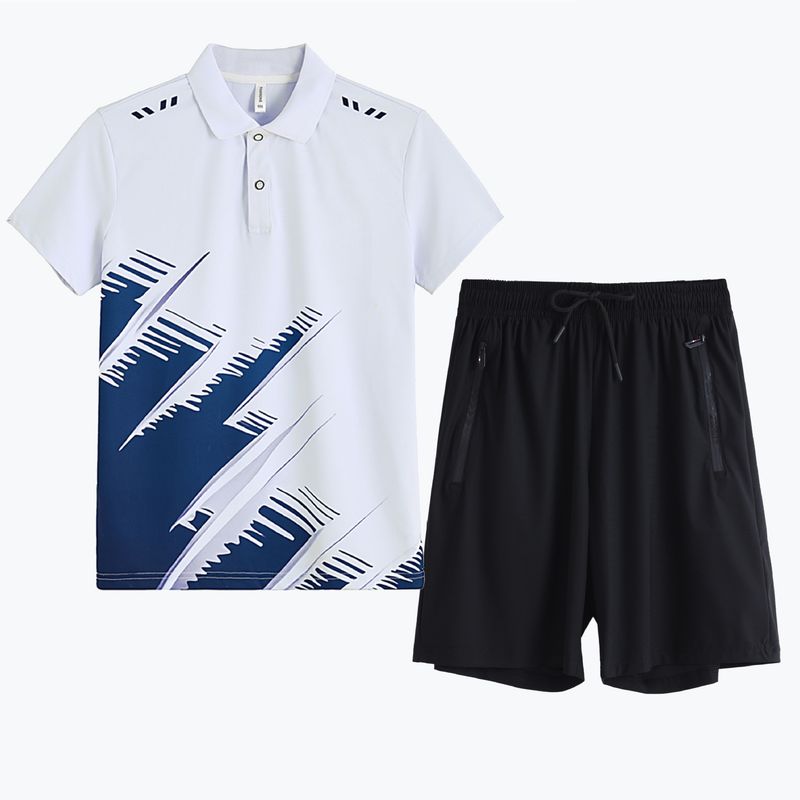Tenue de sport d'été pour homme, style décontracté, couple, uniforme de groupe, personnalisable, short à manches courtes, polo, course à pied_voghion.com