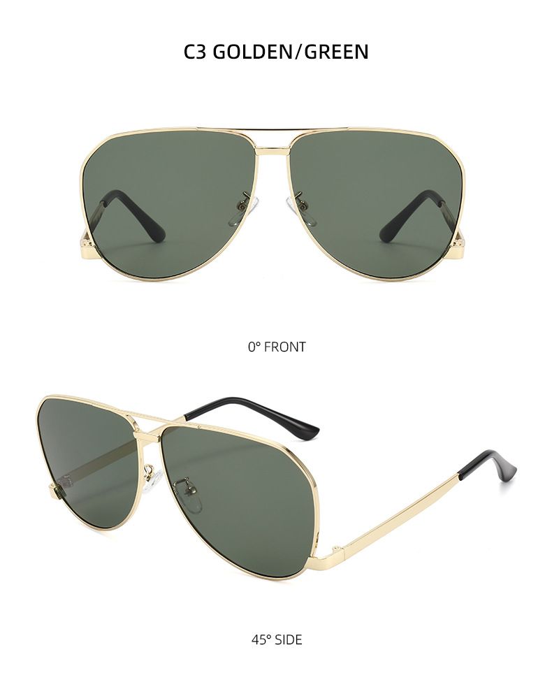 New Style Metal Frame Hollow Double Beam Low Foot Frog Mirror Sun Protection Sunshade Sunglasses E Commerce Sunglasses_voghion.com