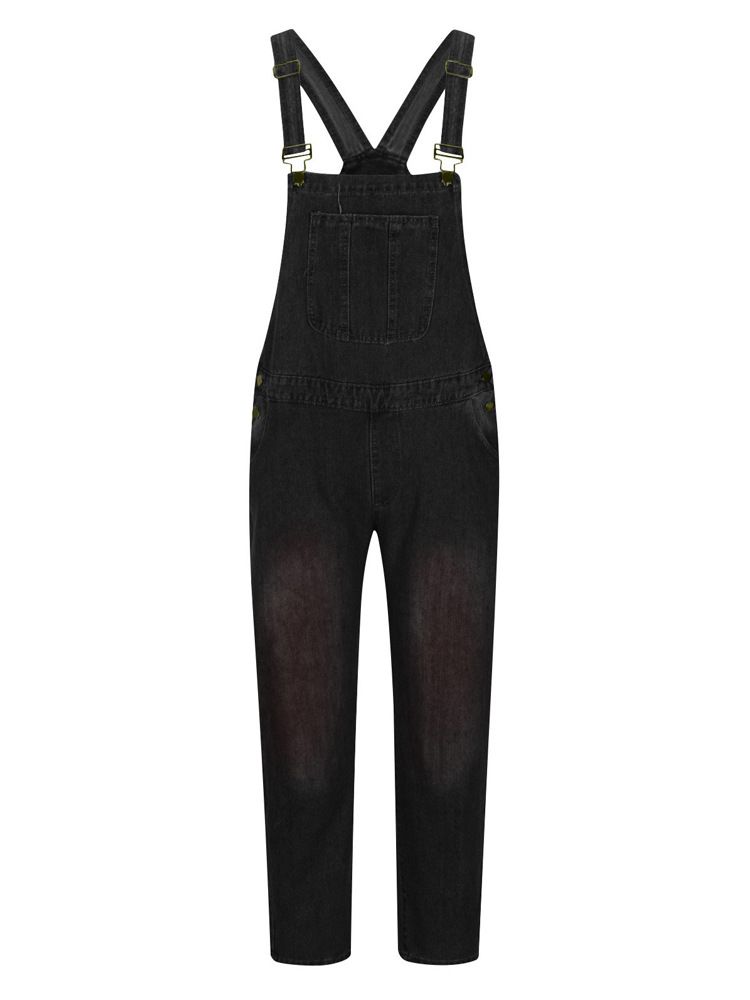 Blugi la modă pentru bărbați, de primăvară și vară, din denim, dintr-o singură piesă, cu picioare mici, de culoare solidă, mărime plus, personalizați, cu baretă lungă_voghion.com