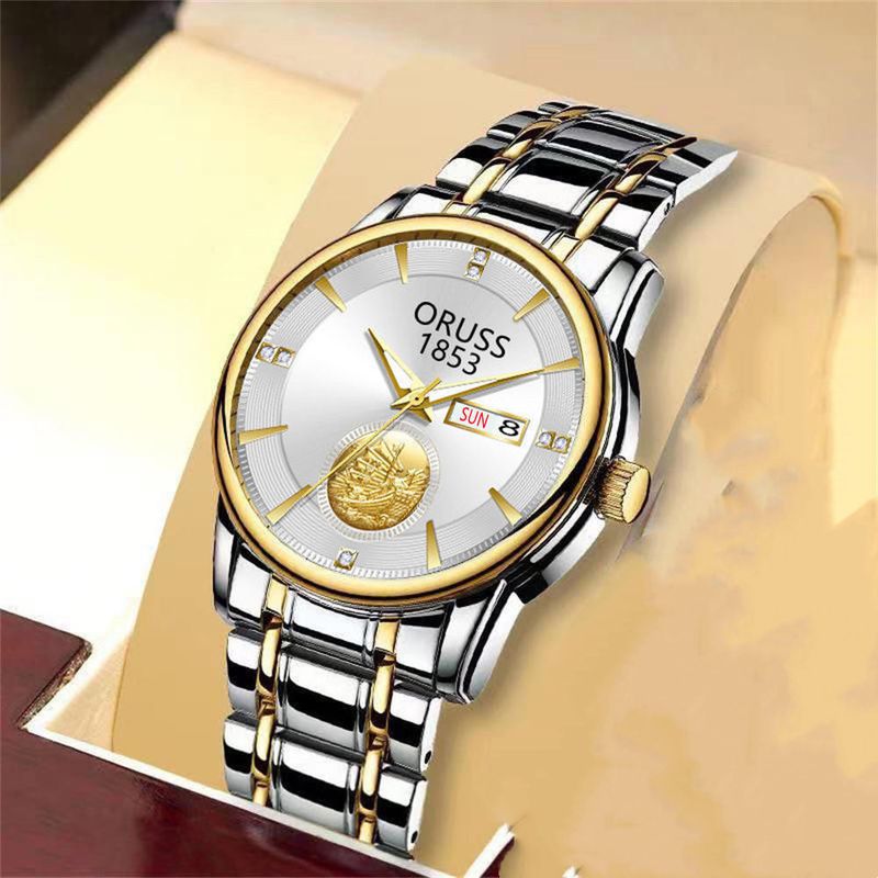 Bargain Exquisite Sailboat Design Dual Calendar Trendy Fashion Versatile Waterproof Quartz Men's Watch_voghion.com