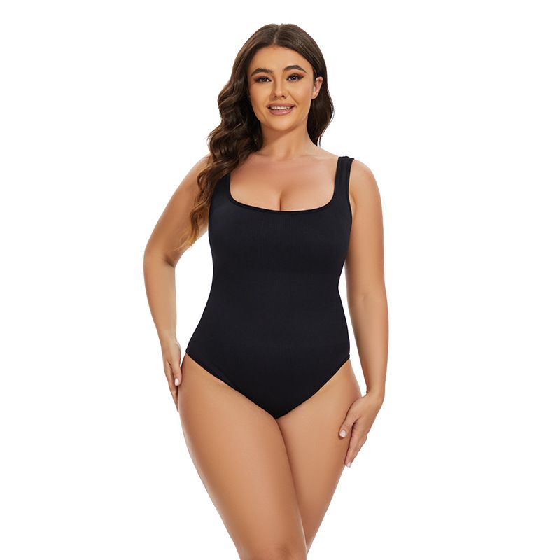 Tuta intima da donna senza cuciture, a coste, modellante, con scollo quadrato_voghion.com