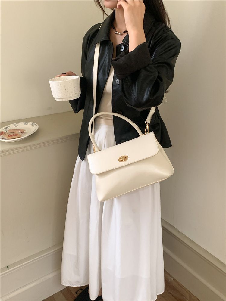 Borsa a tracolla con patta a forma di nicchia, moda di alta gamma, stile minimalista e compatto_voghion.com
