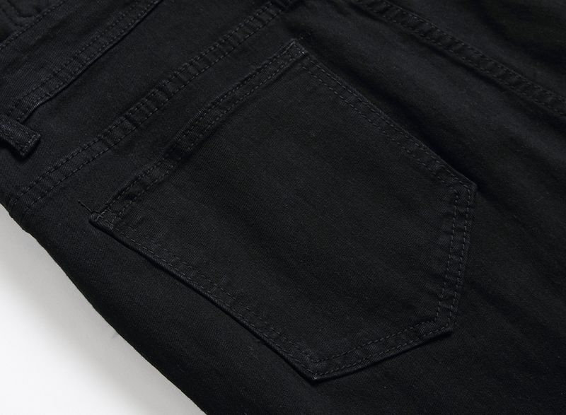 Mode Herren Hosenträger Denim Overall Schwarz Zerrissene Denim Hose Beliebte Arbeitskleidung_voghion.com