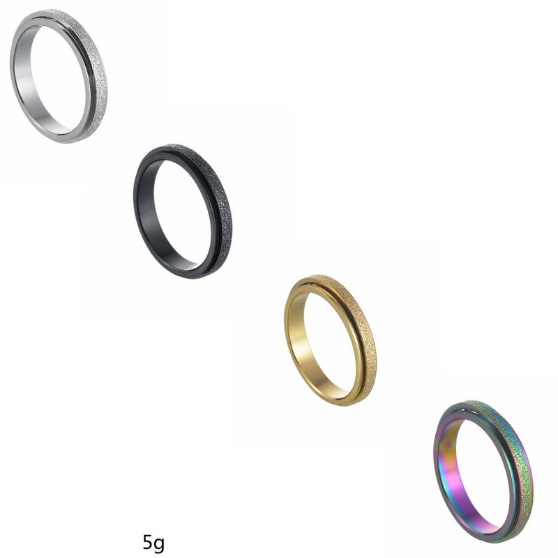 Damenschmuck Beliebter Druckentlastungsring aus Titanstahl für Damen. Der 4-mm-Drehring dreht sich reibungslos_voghion.com