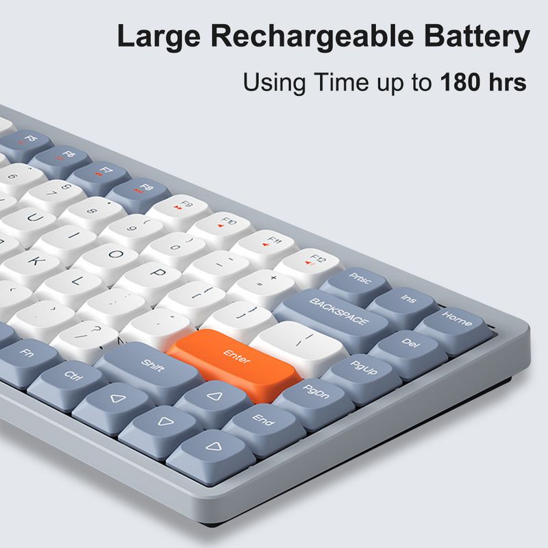 Kabellose mechanische Tastaturen mit 84 Tasten, 2,4 G + BT5.0 + Typ-C, 15 Lichteffekte, 5 Helligkeitsstufen, Tastatur für Tablet-Laptop_voghion.com