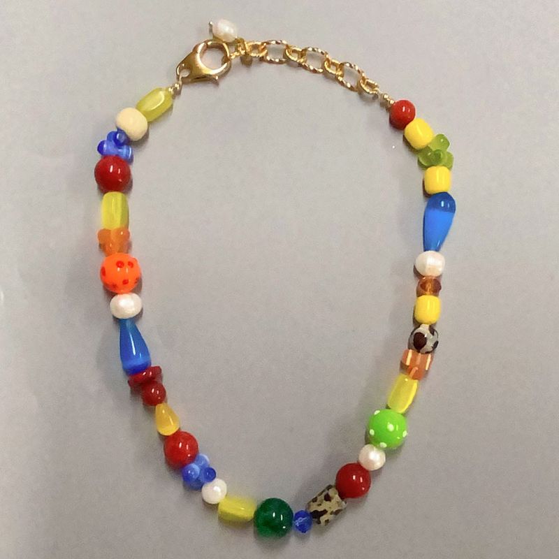 E-home's New Natural Pearl Mixed With Rainbow Necklace, Fashionable Collision Sweater, Collarbone Chain, CHOKER_voghion.com