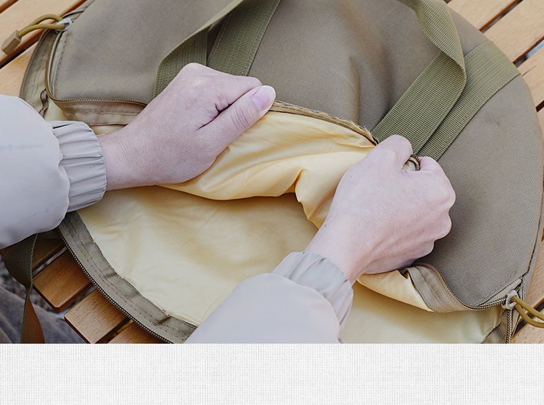 Padella in ghisa per barbecue da esterno, in pietra Maifan, borsa portaoggetti portatile per campeggio_voghion.com