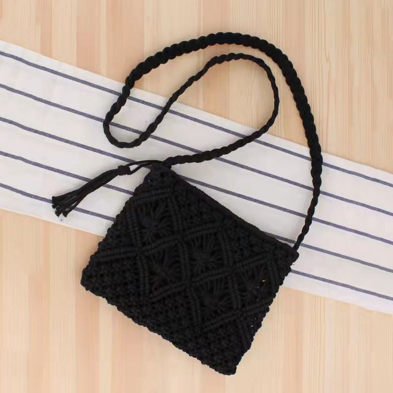 Borsa a tracolla da spiaggia in paglia estiva da donna, con motivo traforato, alla moda, con nappa, stile designer, da viaggio, bolsa feminina_voghion.com