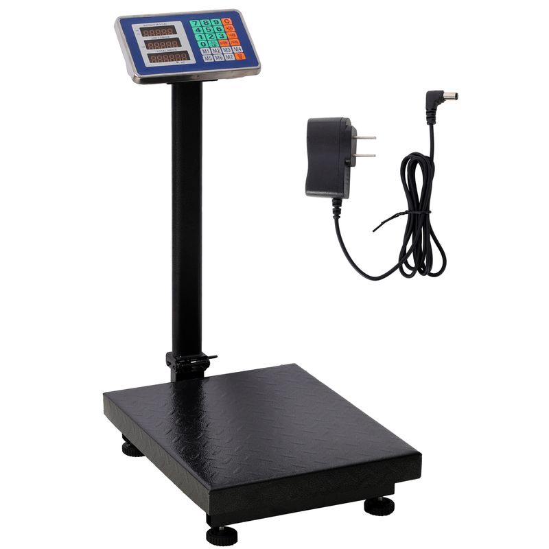 660lbs Weight Computing Digital Scale Floor Platform Scale,0.1 Lbs Accuracy Computing Floor Scale With LB/KG, Tare, Price Calculator, Black Color_voghion.com