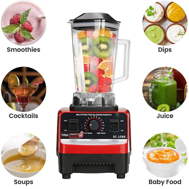 4500W Multifunktiounsmixer Professionelle Schwéierlaascht kommerzielle Mixer Entsafter Grinder Äis Smoothien Uebst Kichenmaschinn_voghion.com