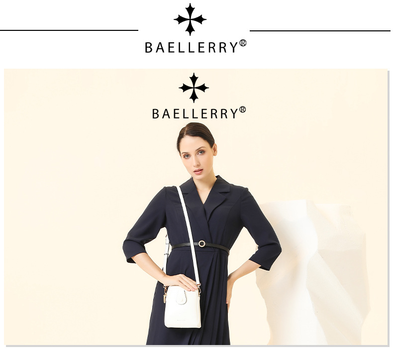Borsa per cellulare nuova borsa a tracolla con doppia cerniera in pelle cerata da donna Baellerry versatile borsa a tracolla portamonete_voghion.com