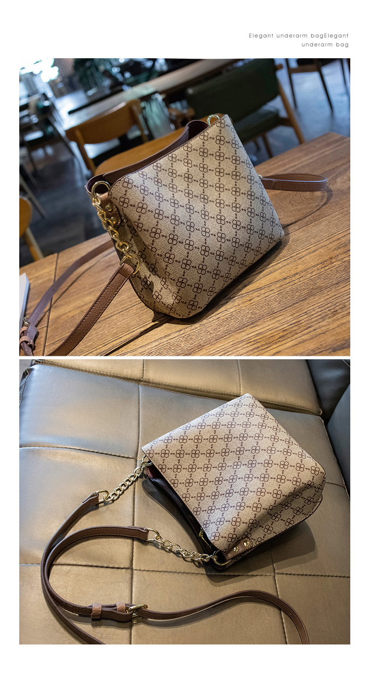 New Women's 2023 New Korean Easy to Wear Bucket Bag Temperament Goddess Print Small Bag Large Capacity One Shoulder Crossbody Bag_voghion.com