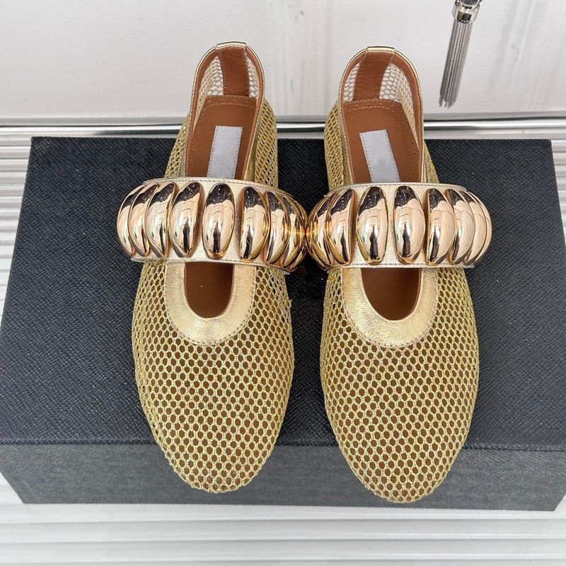 Mary Jane Ballerinas – Atmungsaktive Schuhe mit metallischer Schnalle und Mesh (Bequem, stylisch, leicht für Damen, für den Sommer, Freizeit und zum Tanzen)_voghion.com