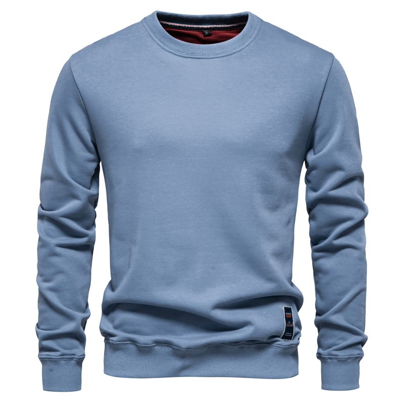 AIOPESONFelpe da uomo in misto cotone, girocollo, tinta unita, pullover, casual, sportive, per uomo_voghion.com