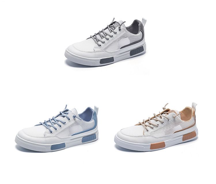 Sommer Atmungsaktives Mesh Canvas Herren Student Trendy Vielseitige weiße Schuhe Dicke Sohle Sport Casual Sneakers Herren_voghion.com