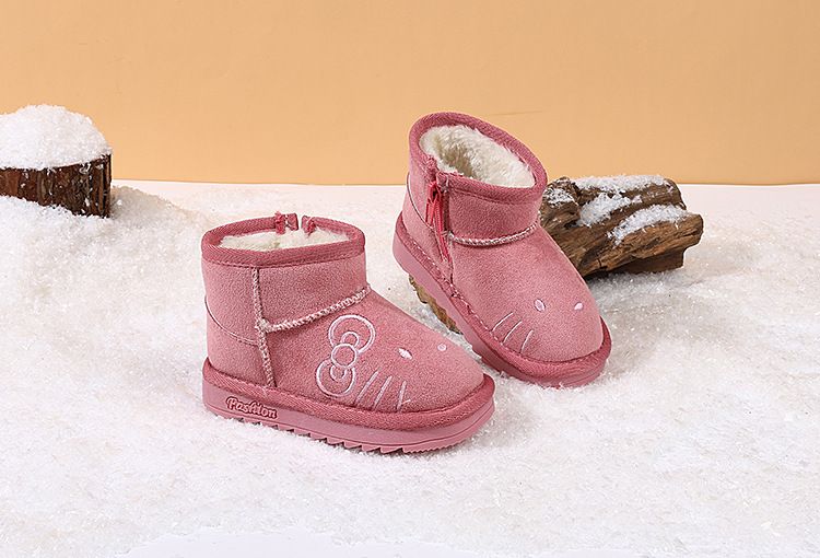ShoeGlobe Baby Snow Neonati Bambini Ragazze Caldi Stivali Corti Invernali Ragazzi Piccoli Scarpe di Cotone Foderate in Pile_voghion.com