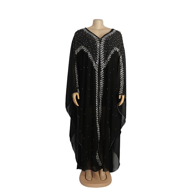 Dameskleding jurk parel chiffon hete diamanten kralen met binnengroep bronspot een stuk drop shipping_voghion.com