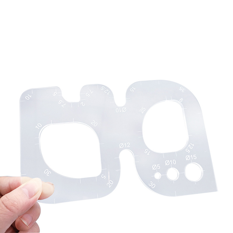 1Pcs Rounded Ruler Acrylic Fit Handmade Leather Goods Positioning Ruler Rule Diy Bag Auxiliary Fit Tool_voghion.com