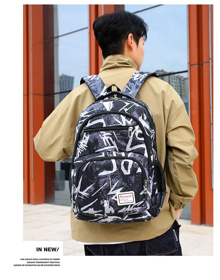 large capacity three piece combination bag student school bag backpack messenger bag camouflage bag_voghion.com