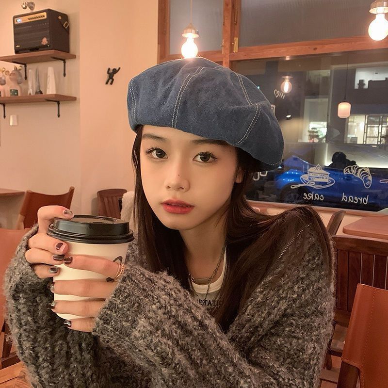 Spring and Autumn Cowboy Beret Hundreds of fashionable summer sunscreen painter's hat show face small hundred matching_voghion.com