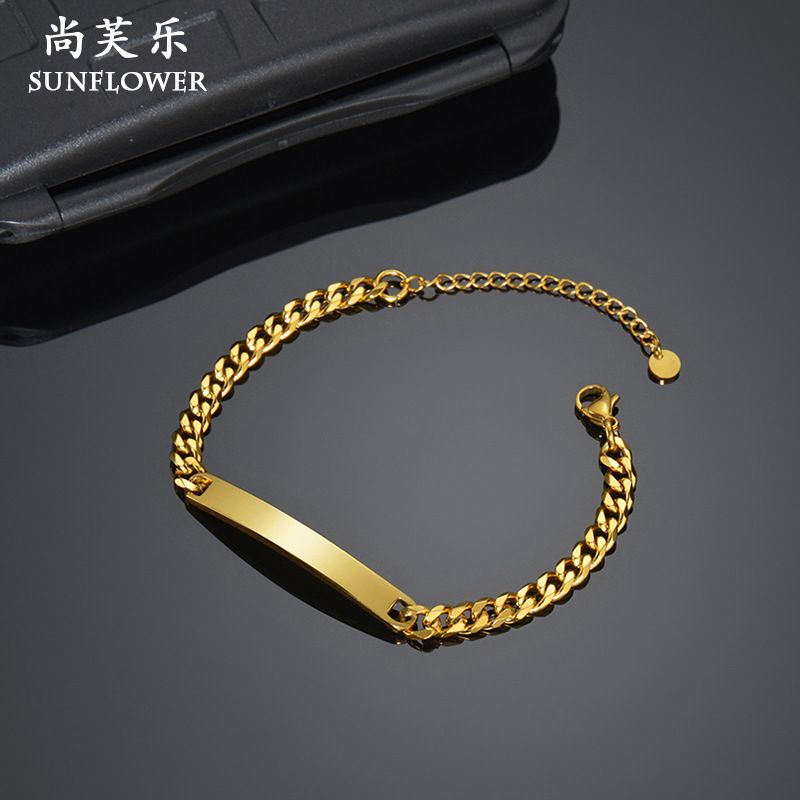 New Fashion Curved Tag NK Bracelet For Men, Unique Versatile Design Cuban Chain Jewelry_voghion.com