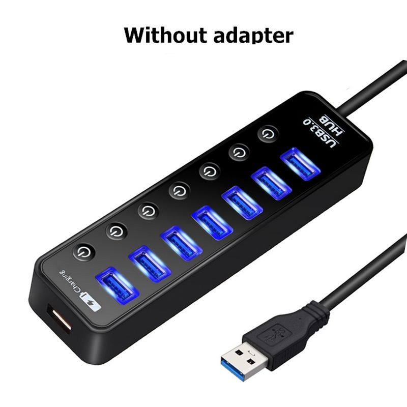 Hub 3.0 Multi 5 Gbps ad alta velocità 7+1 per ricarica di telefoni cellulari, splitter per porte USB per adattatori per laptop, accessori per computer_voghion.com