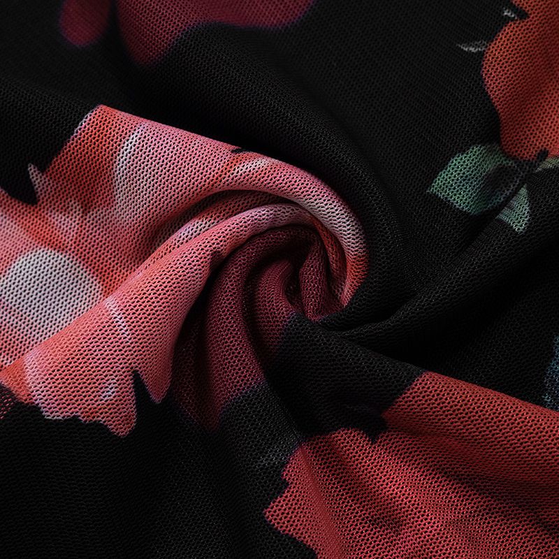 D24ST1252024 New Sexy Suspender Printed Double-layer Lace Top Slim Fit Hip Hugging Short Skirt Set_voghion.com