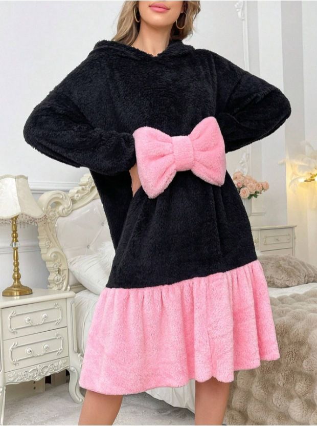 Autumn And Winter Thickened And Comfortable Home Nightgown Sweet Nightgown_voghion.com