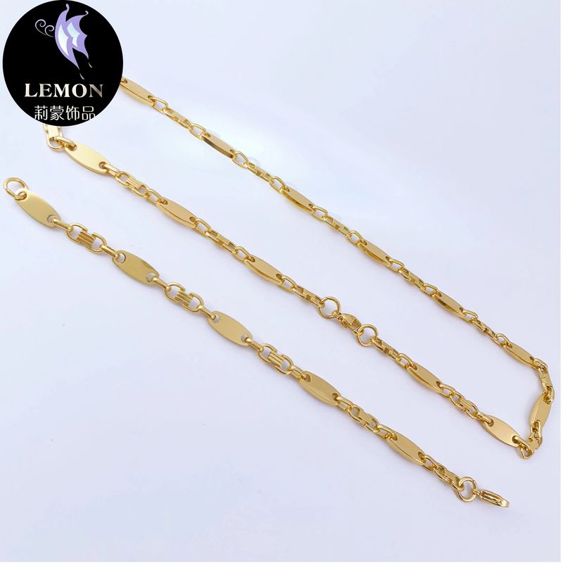 Modny męski ręcznie robiony, elegancki naszyjnik Emperor, gładki, ze stali nierdzewnej, z płaskim łańcuszkiem i pętelką_voghion.com