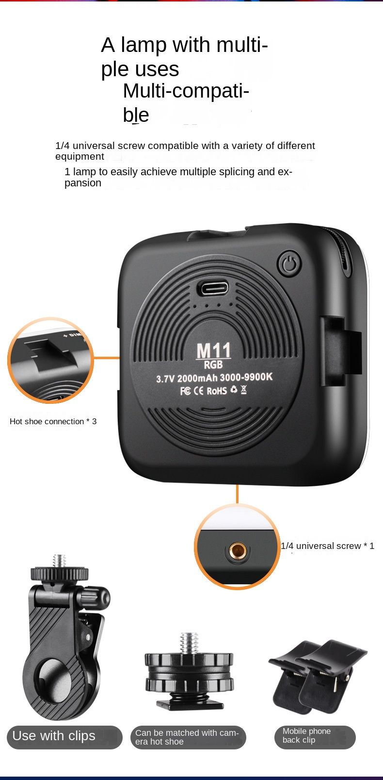 Selfie Stick Mobile Live Streaming Selfie Fill Light Rechargeable Handheld with Computer Photography Lighting Outdoor Soft Light Photography_voghion.com