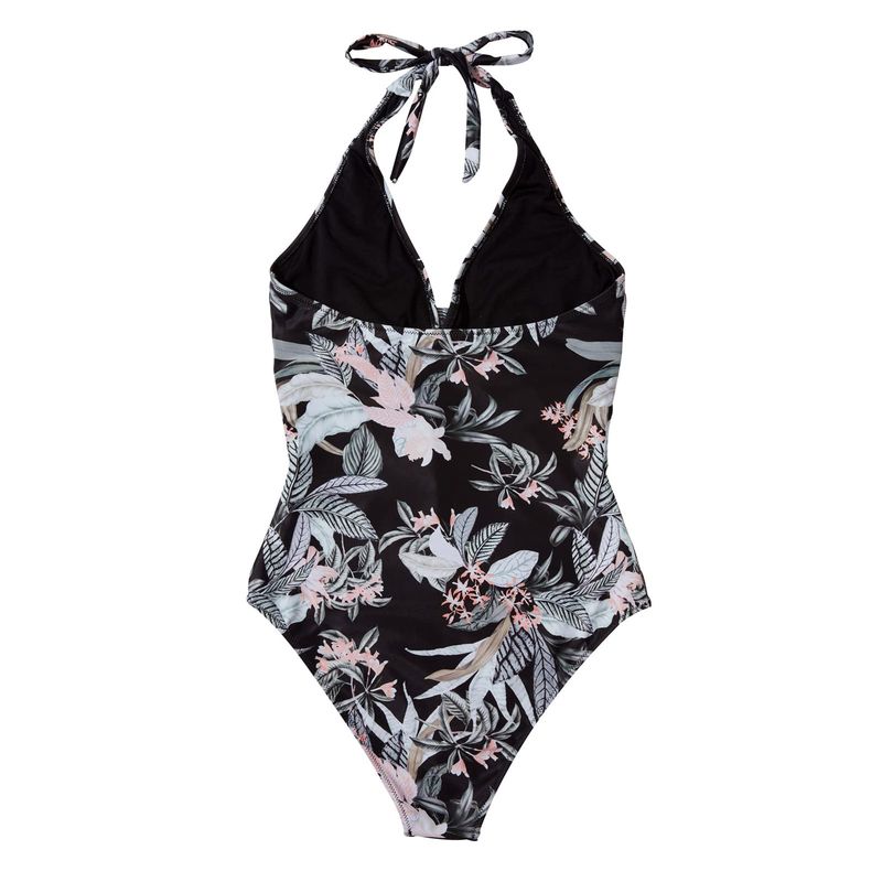 Maillot de bain une pièce pour femme avec sac croisé et lacets multicolores dos nu_voghion.com