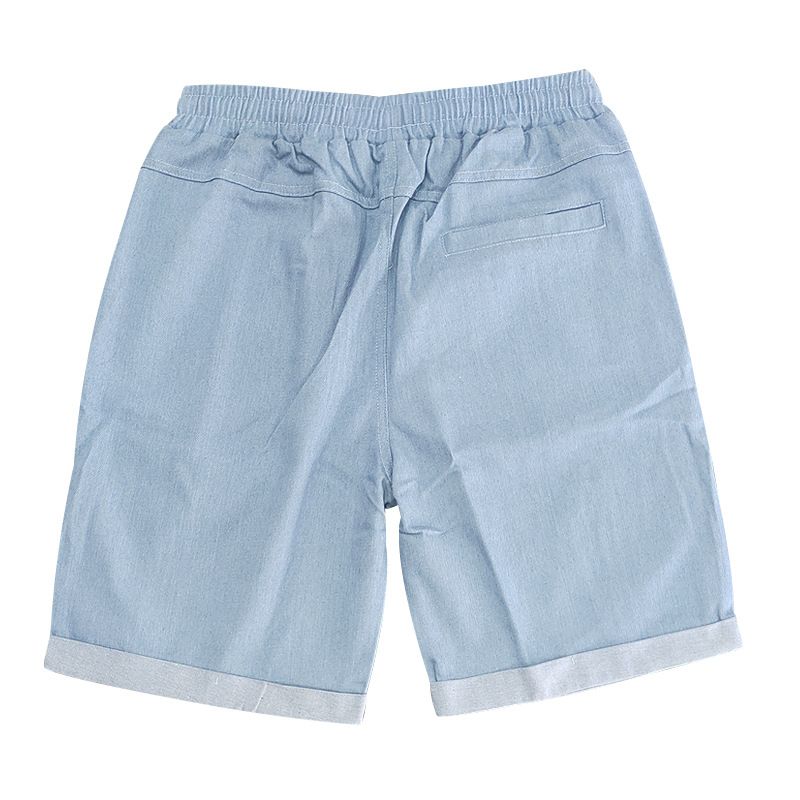 Herren Neue gewaschene einfache Shorts Casual Sports Loose Cotton Denim Fünf-Minuten-Hosen_voghion.com