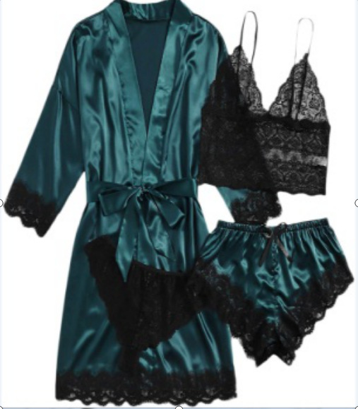 Pijamas de mujer, cuatro conjuntos de fabricantes de vestidos sexys europeos y americanos, conjunto de ropa para el hogar_voghion.com